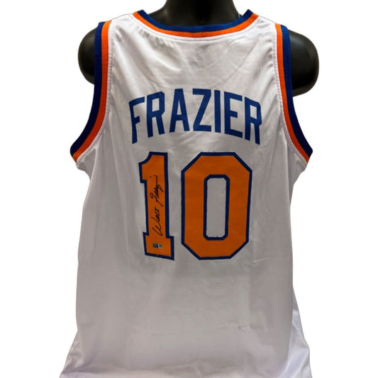 Walt Clyde Frazier Autographed New York Knicks White Jersey Steiner CX