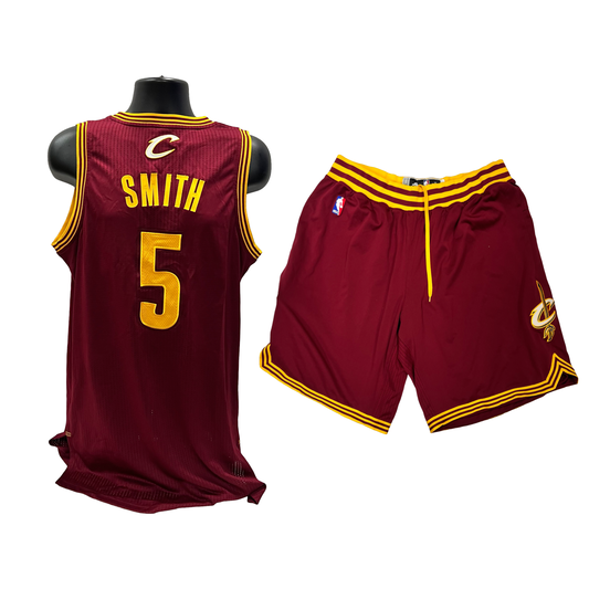 J.R. Smith Game Used 2015 NBA Cleveland Cavaliers Red Uniform