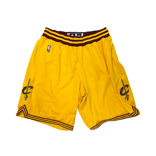 J.R. Smith Game Used NBA Cleveland Cavaliers Yellow Basketball Shorts