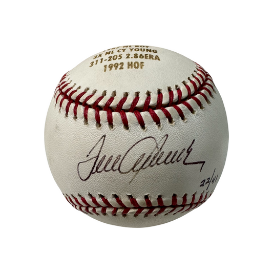 Tom Seaver Autographed New York Mets Engraved Stat OMLB LE/41 PSA