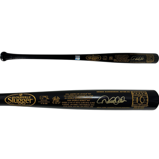 Derek Jeter Autographed New York Yankees HOF Engraved Louisville Slugger Bat MLB