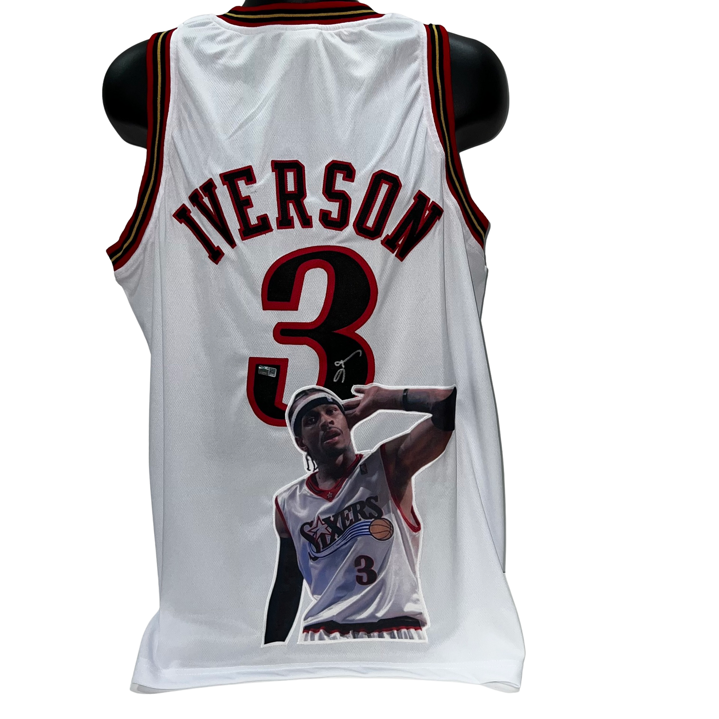 Allen Iverson Autographed Philadelphia 76’ers White Art Jersey Steiner