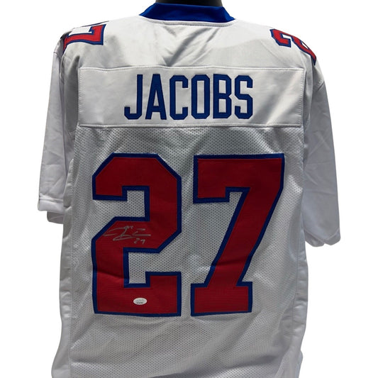Brandon Jacobs Autographed New York Giants White/Red Jersey JSA