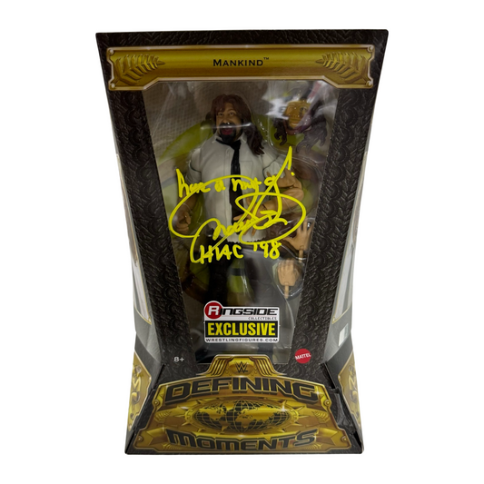 Mick Foley Autographed WWE Defining Moments Figurine “Have a Nice Day, HITC 98” Inscriptions Steiner CX