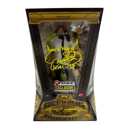 Mick Foley Autographed WWE Defining Moments Figurine Have a Nice Day, HITC 98 Inscriptions Steiner CX