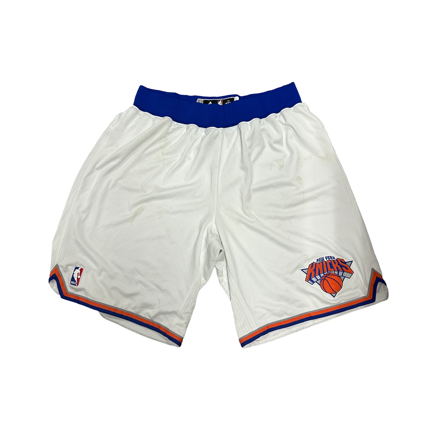 J.R. Smith Game Used White New York Knicks Basketball Shorts