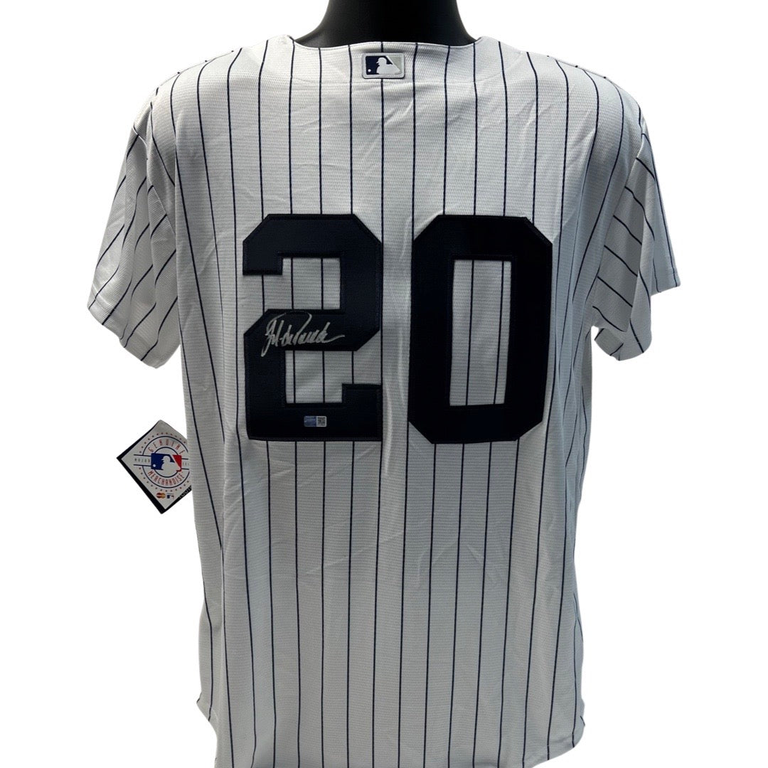 Jorge Posada Autographed New York Yankees Majestic Pinstripe Youth Jersey Steiner CX