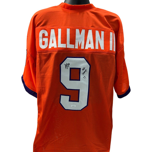 Wayne Gallman Autographed Clemson Tigers Orange Jersey Nat’l Champs 17 Inscription JSA