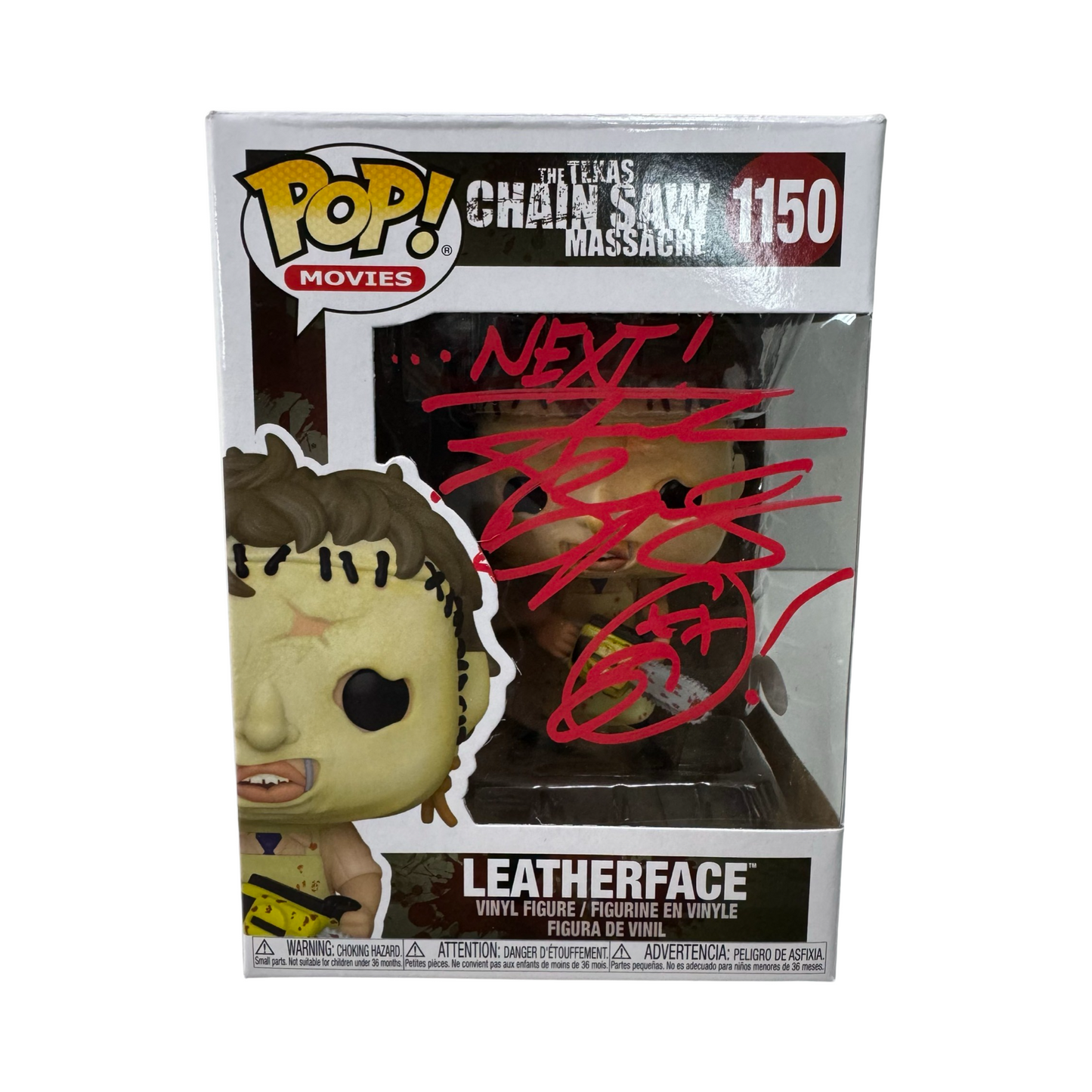 Andrew Bryniarski Autographed Leatherface Texas Chainsaw Massacre Funko Pop #1150 NEXT Inscription JSA