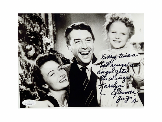 Karolyn Grimes Autographed It's A Wonderful LIfe 8x10 "Every Time a Bell Rings an Angel Gets His Wings & Zuzu " Inscription JSA