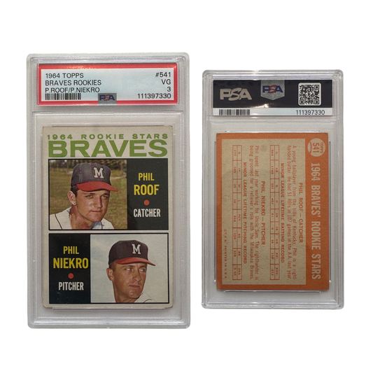 1964 Atlanta Braves Rookies Phil Roof Phil Niekro RC MLB #541 PSA 3 VG