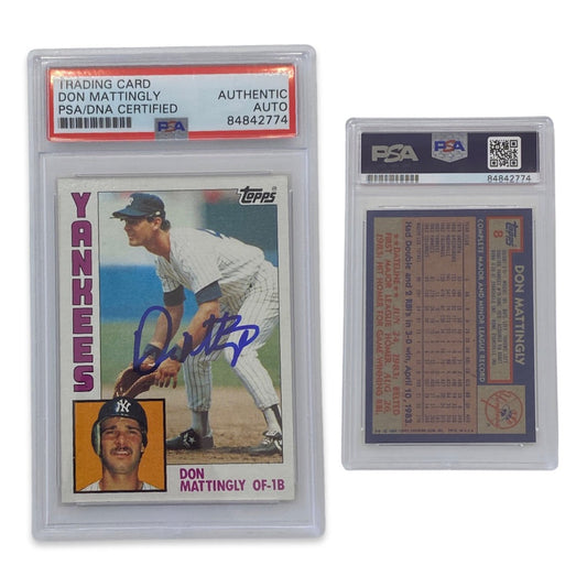 1984 Don Mattingly Topps Rookie Card #8 Autographed PSA Auto Authentic