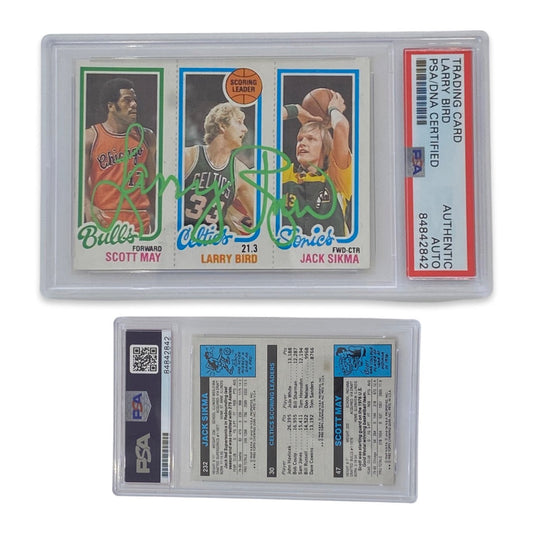 1980-81 Larry Bird Topps Scoring Leader Green Ink