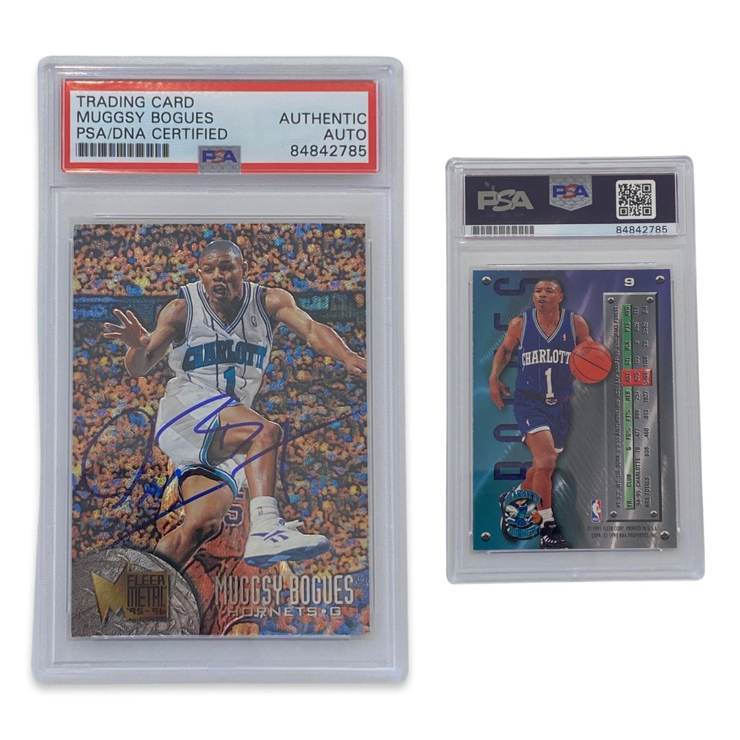 1995-96 Muggsy Bogues Fleer Metal #9 Autographed PSA Auto Authentic