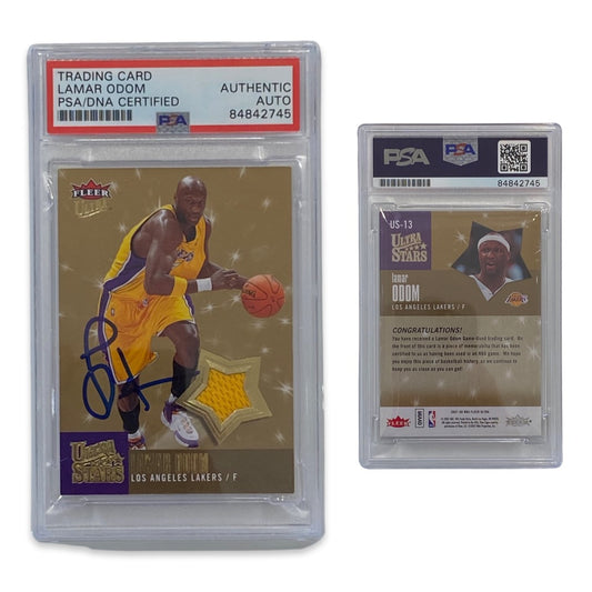 2007-08 Lamar Odom Fleer Ultra Jersey Patch Ultra Stars #US-13 Autographed PSA Auto Authentic