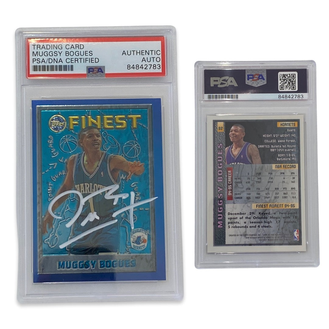 1995-96 Muggsy Bogues Topps Finest #82 Autographed PSA Auto Authentic