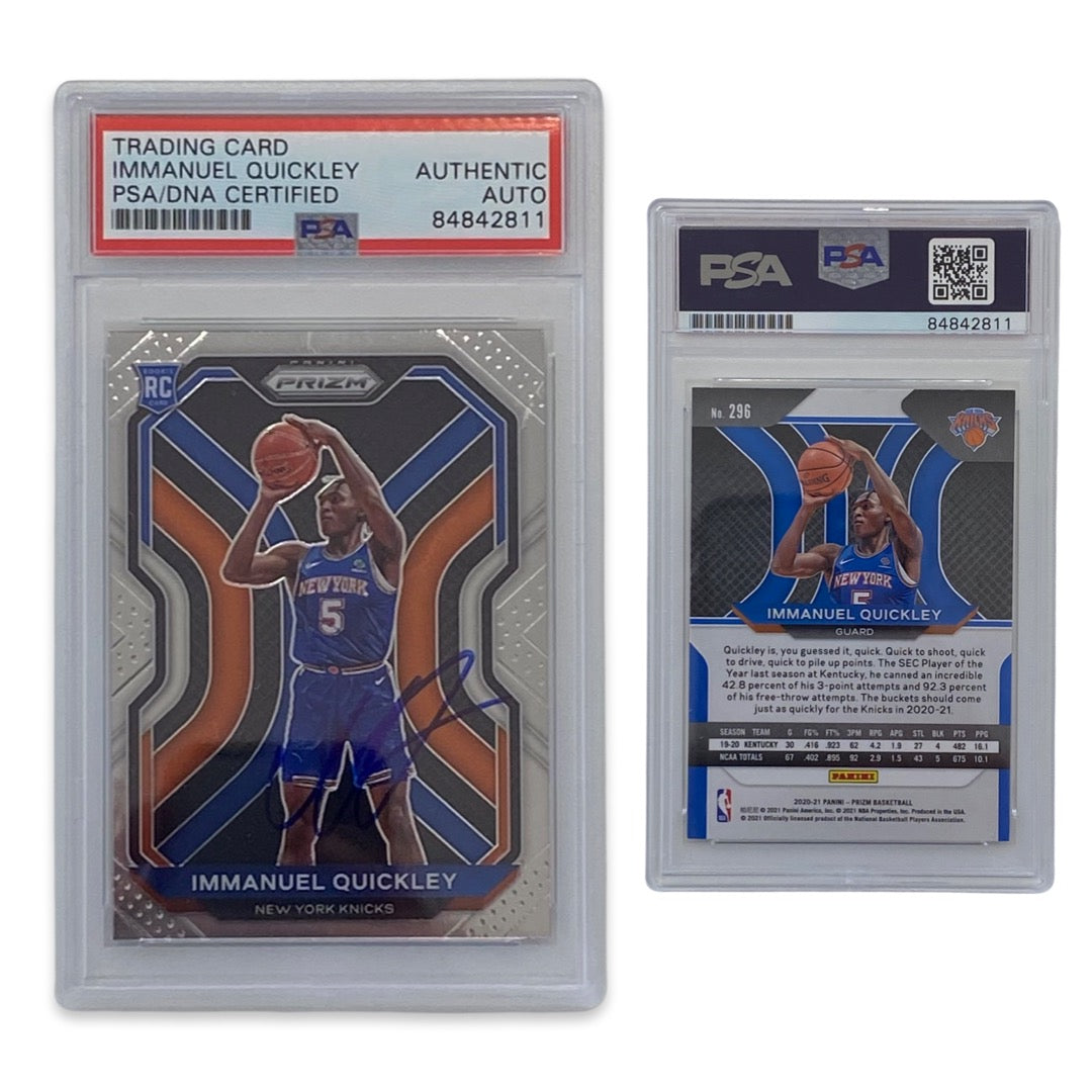 2020 Immanuel Quickley Panini Prizm #296 Autographed PSA Auto Authentic RC COA