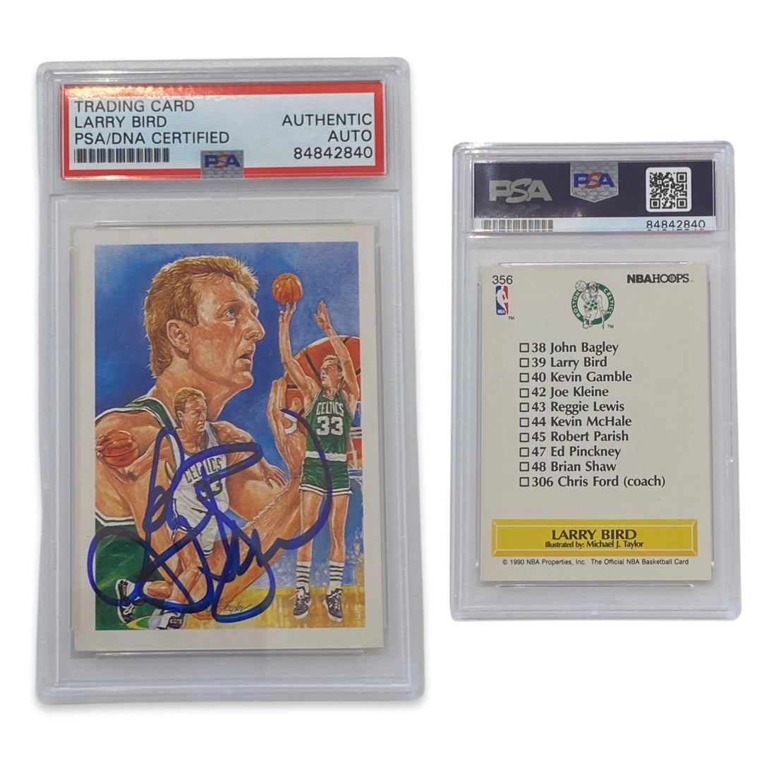 1990-91 Larry Bird Autographed NBA Hoops Checklist #356 PSA Auto Authentic