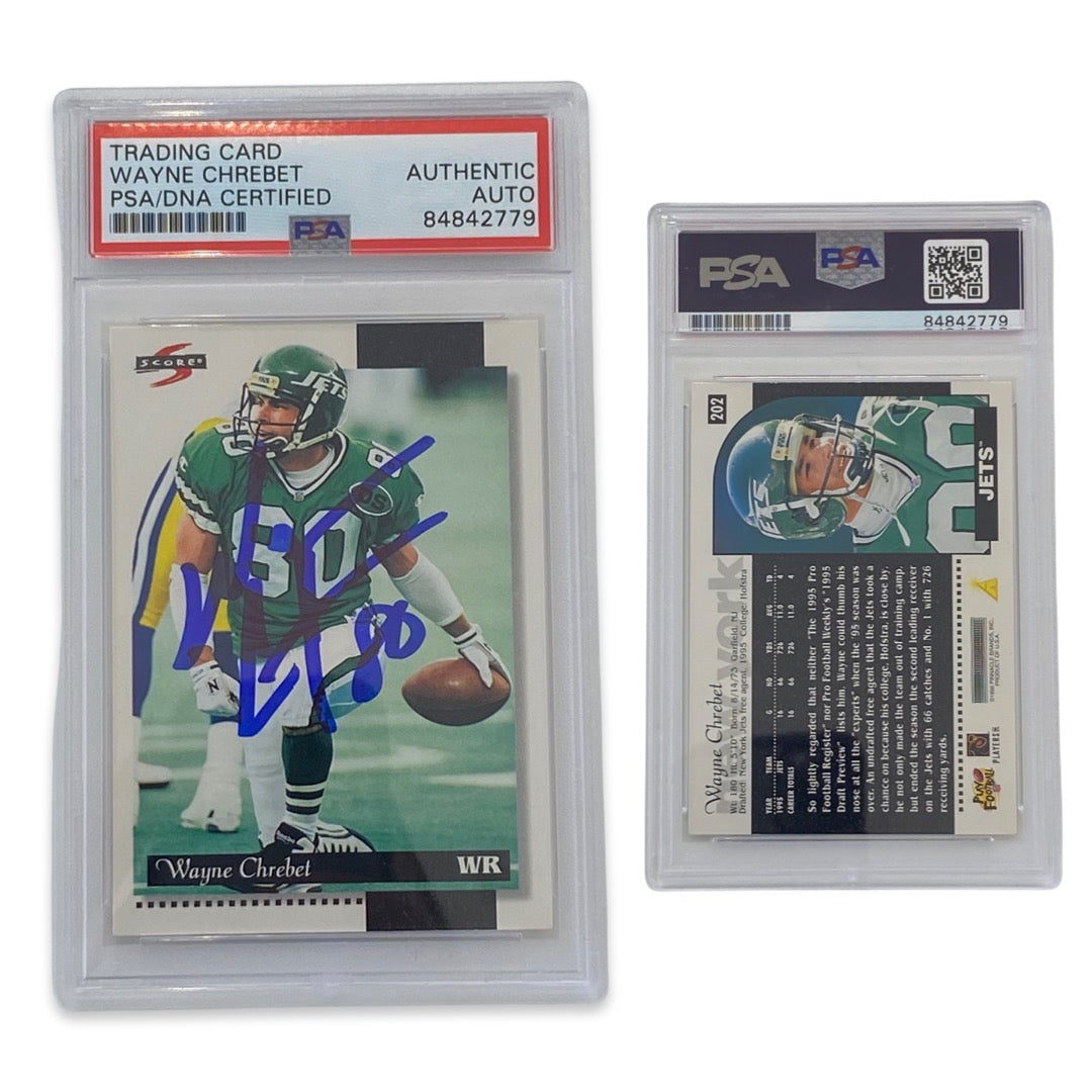 1996 Wayne Chrebet Score #202 Autographed PSA Auto Authentic NY Jets COA Signed
