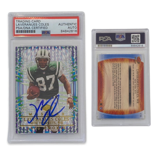 2000 Laveranues Coles Collector's Edge Masters #236 Autographed PSA Auto NY Jets