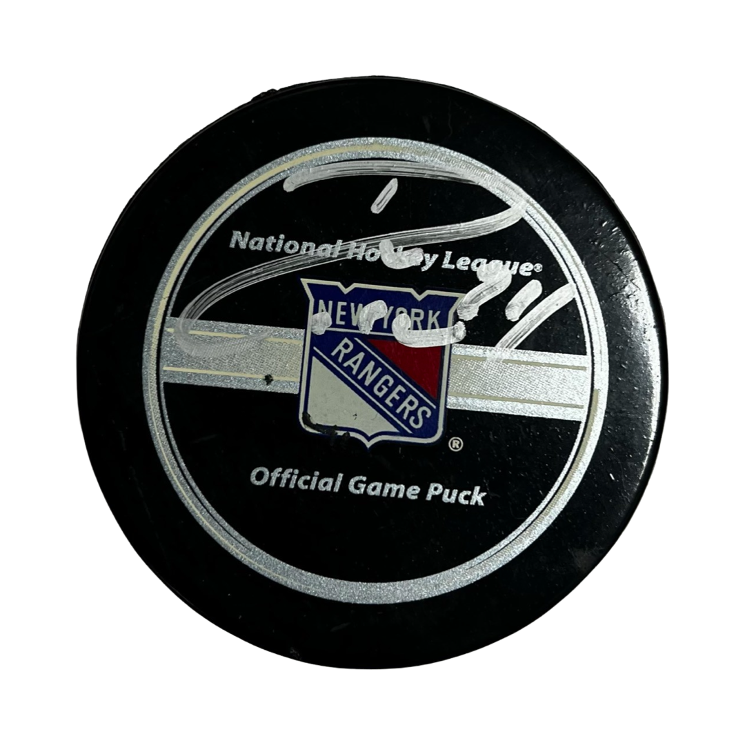 Ryan Callahan Autographed New York Rangers Official Game Puck Steiner