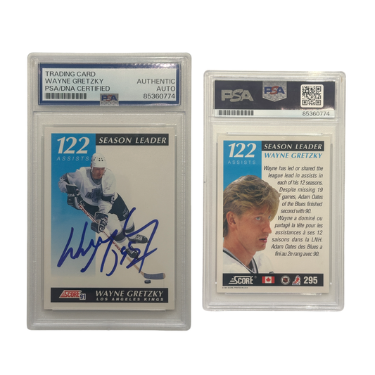 1991 Wayne Gretzky Score 122 Assists Season Leader #295 PSA Authentic Auto
