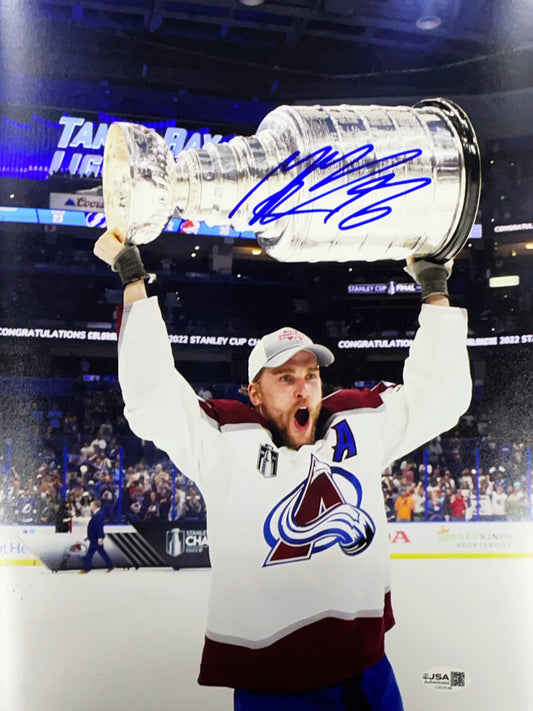 Mikko Rantanen Autographed Colorado Avalanche Champion Vertical 11x14 Photo JSA