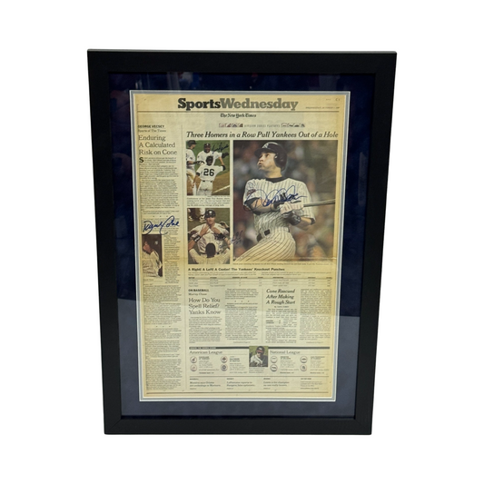 Derek Jeter & David Cone Framed New York Yankees Framed New York Times Sports Wednesday Newspaper Steiner