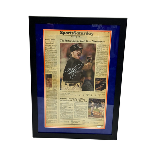 Mike Piazza Autographed New York Mets Framed New York Times Sports Saturday Newspaper Tristar