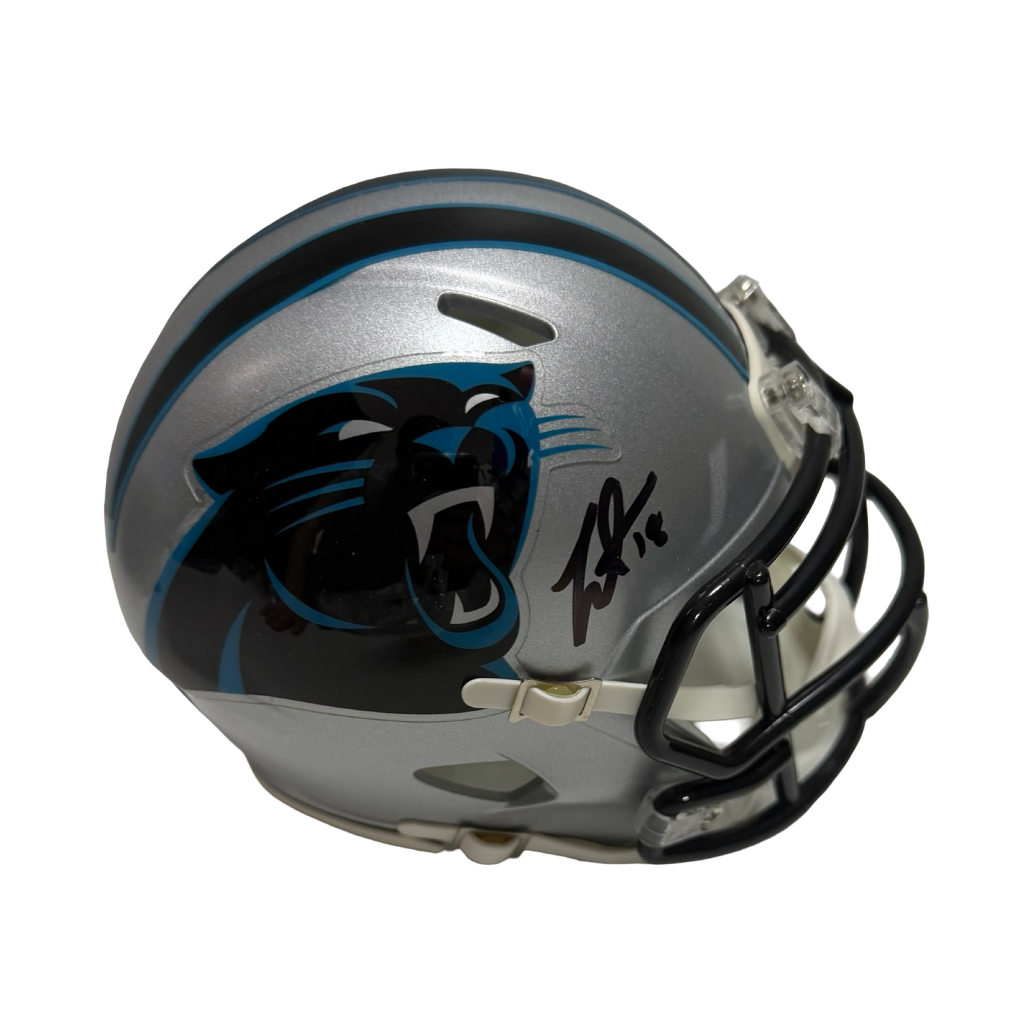 Jalen Coker Autographed Carolina Panthers Speed Mini Helmet Beckett