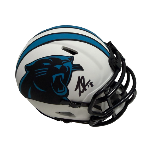 Jalen Coker Autographed Carolina Panthers Lunar Eclipse Mini Helmet Beckett