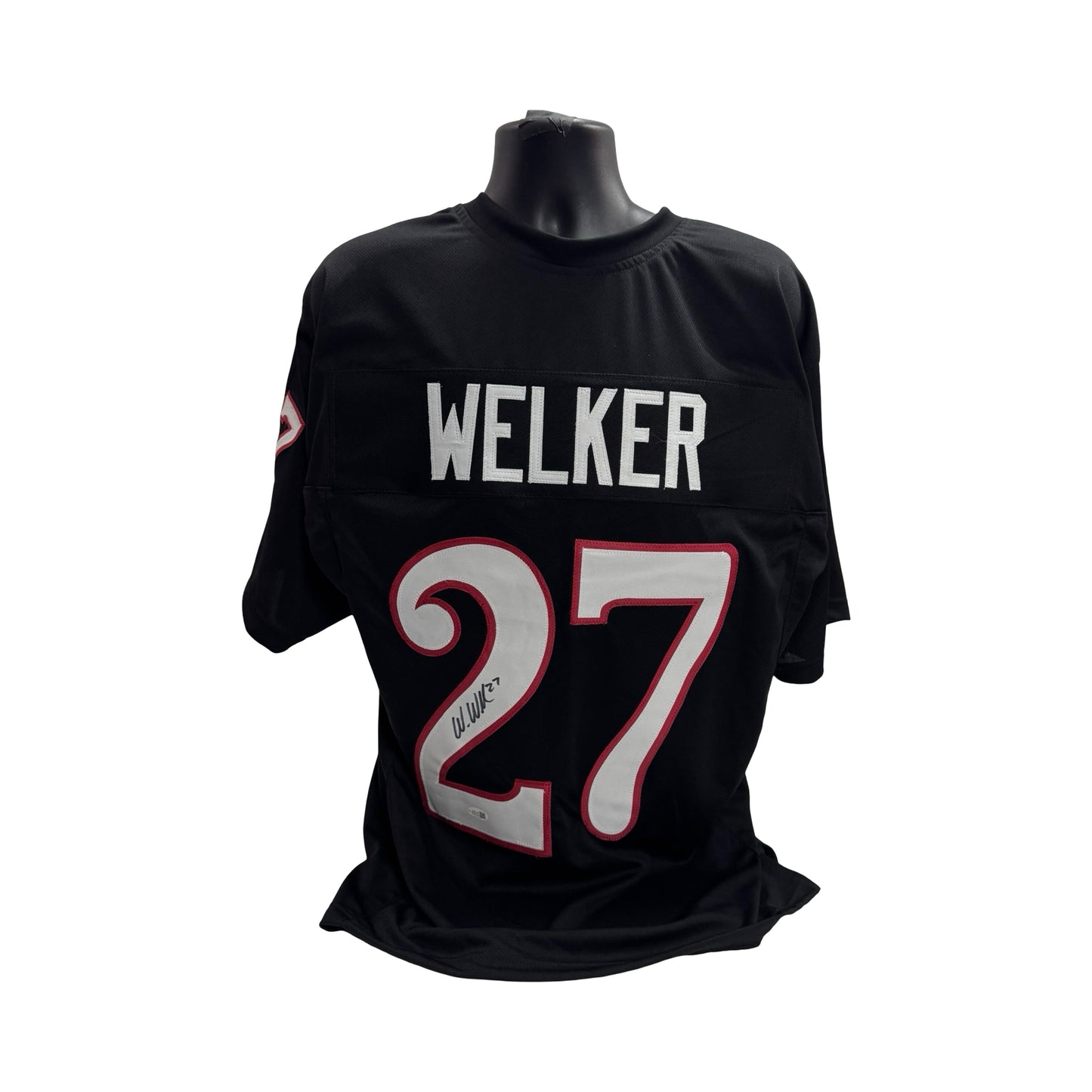 Wes Welker Black Red Raiders Autographed Jersey JSA