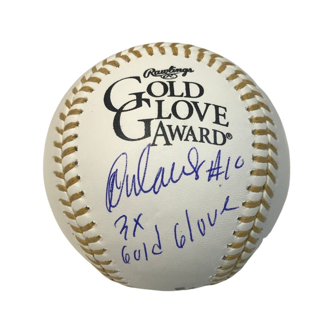 Rey Ordonez Autographed New York Mets Gold Glove Logo Baseball “3x Gold Glove” Inscription Steiner CX