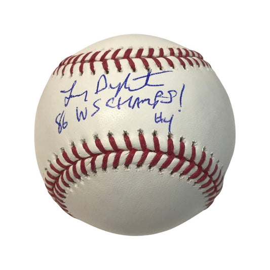 Lenny Dykstra Autographed New York Mets OMLB 86 WS Champs! Inscription Steiner CX