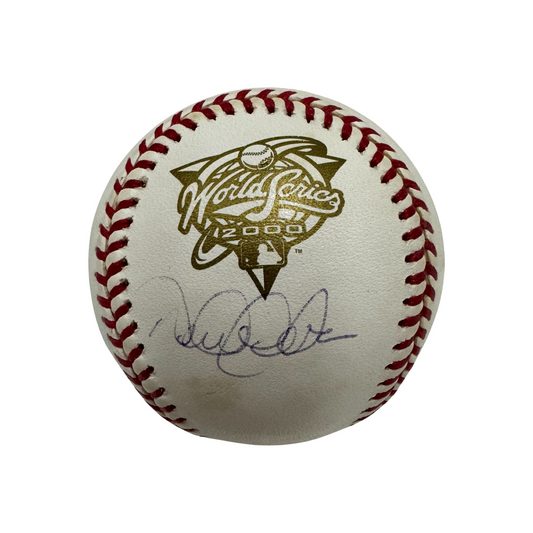 Derek Jeter Autographed New York Yankees 2000 World Series Logo Baseball Steiner