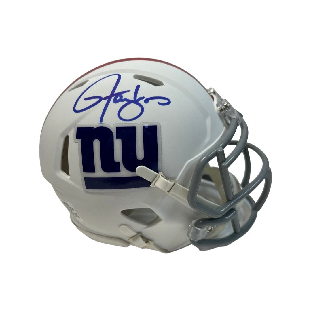 Lawrence Taylor Autographed New York Giants Flat White Mini Helmet Beckett