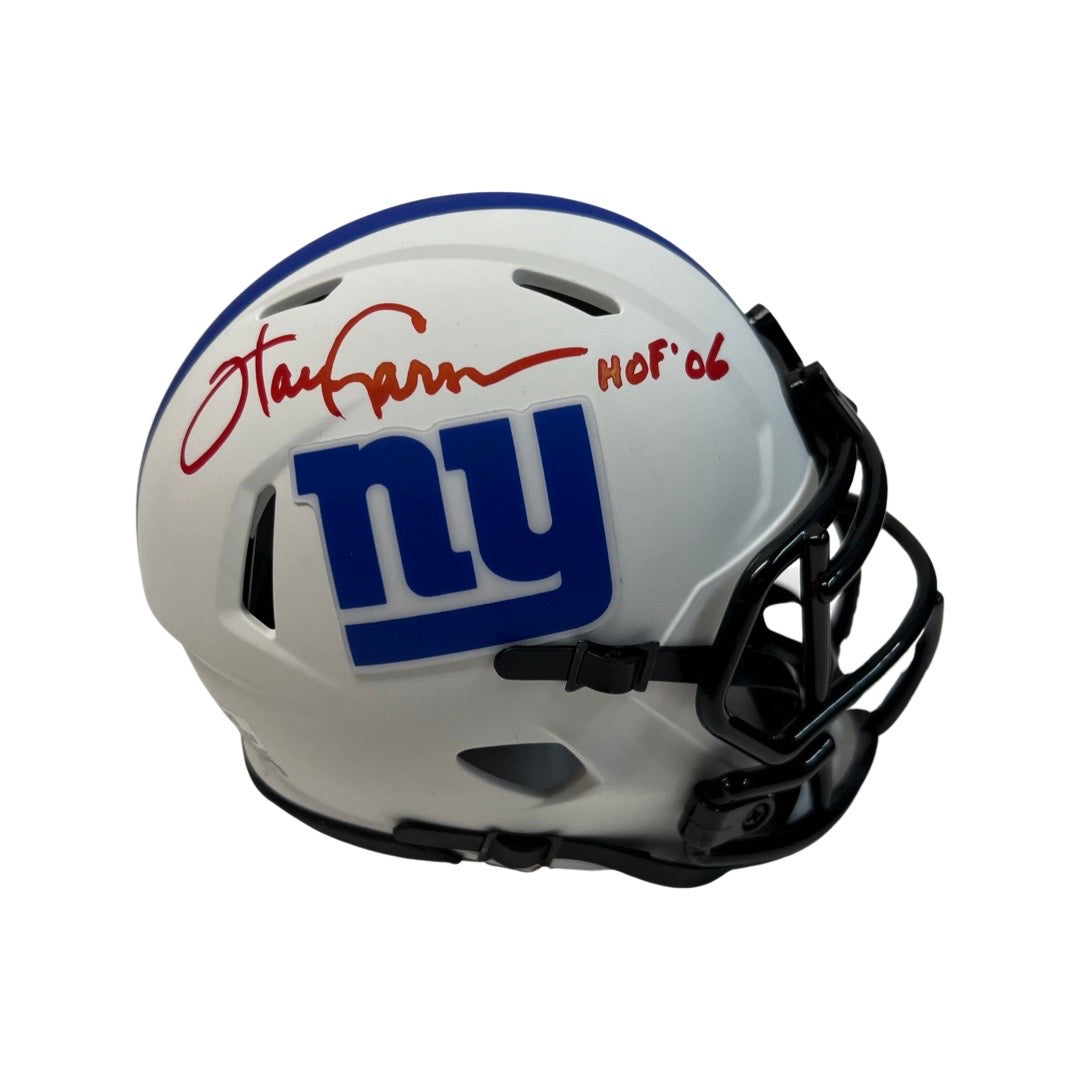 Harry Carson Autographed New York Giants Lunar Eclipse Mini Helmet HOF 06 Inscription JSA