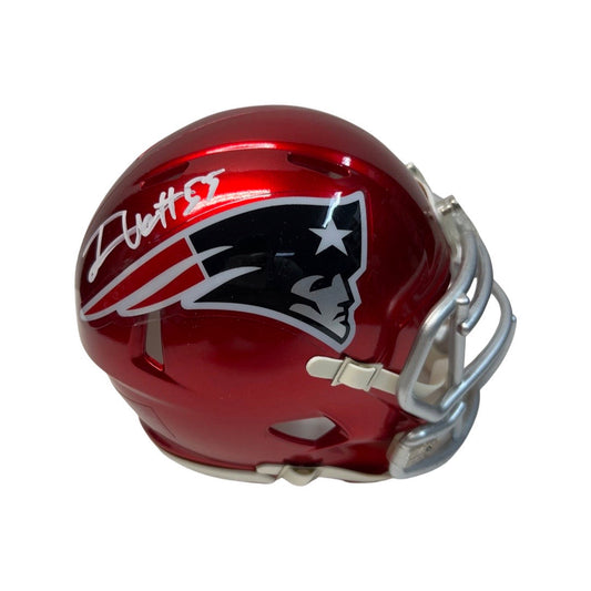 Josh Uche Autographed New England Patriots Flash Mini Helmet Steiner CX