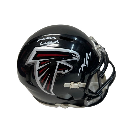Michael Vick Autographed Atlanta Falcons Speed Mini Helmet Madden Legend Inscription JSA