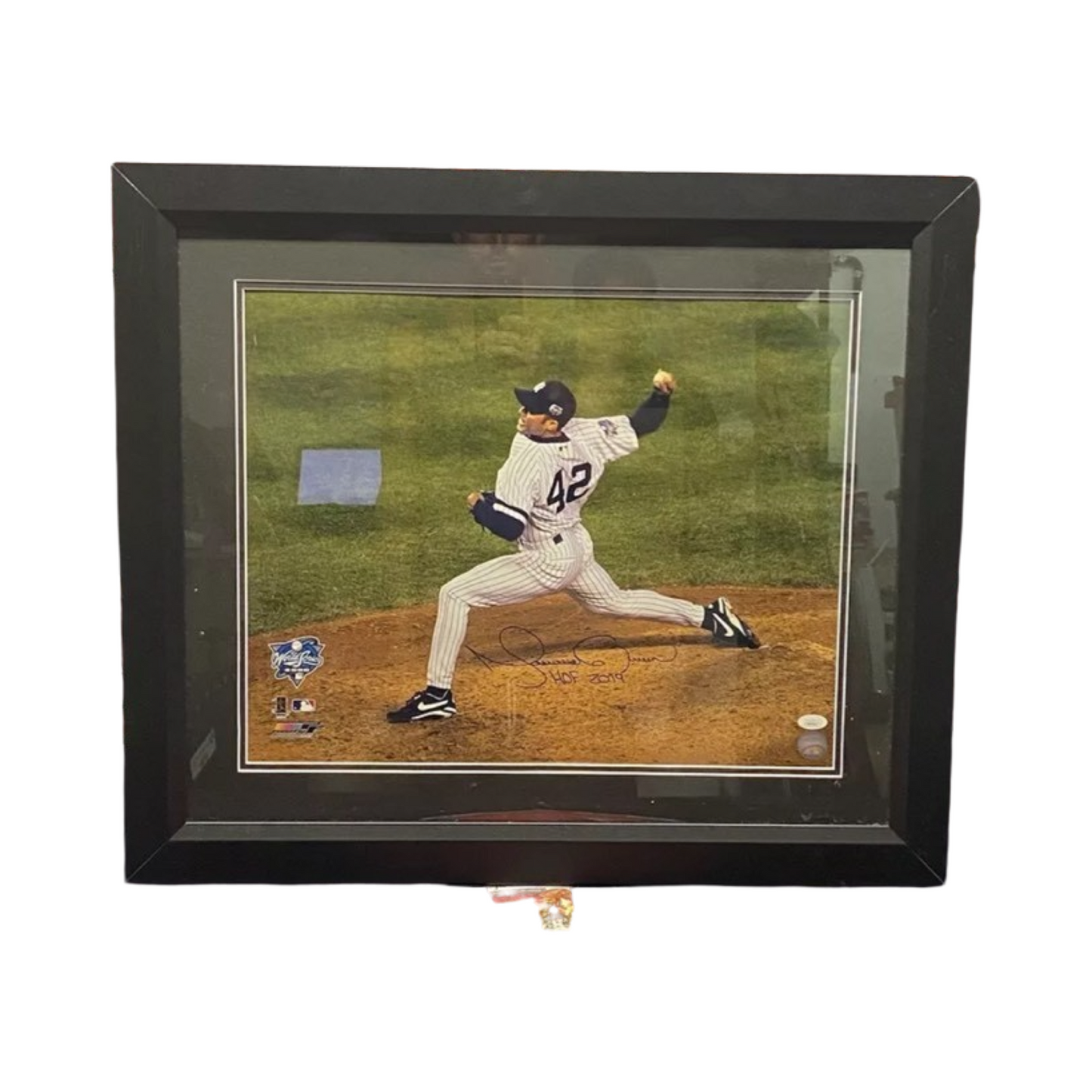 Mariano Rivera Autographed New York Yankees Stride Framed 16x20 JSA COA