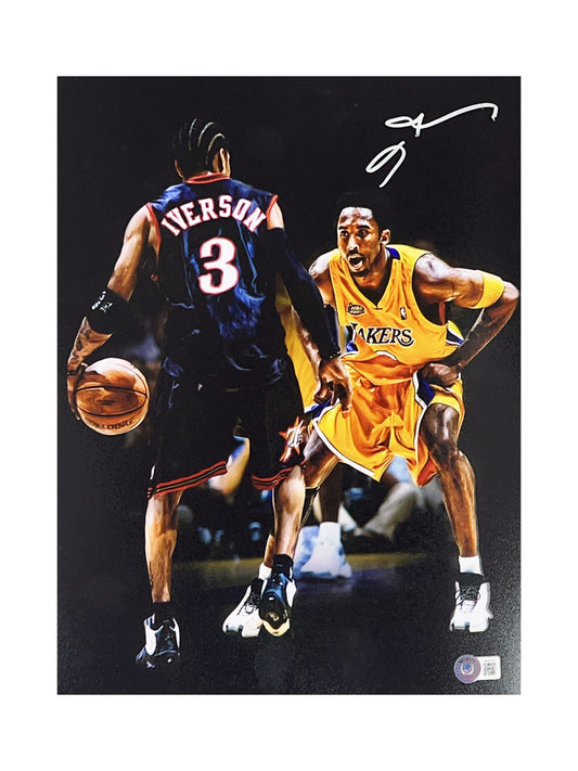 Allen Iverson Autographed Philadelphia 76ers vs Kobe 11x14 Beckett