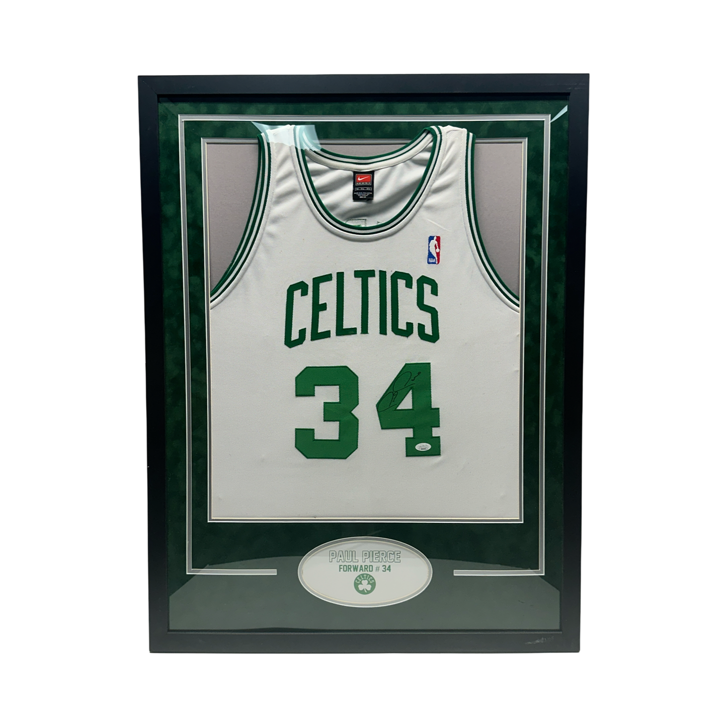 Paul Pierce Autographed Boston Celtics Nike Authentic White Jersey JSA - Framed