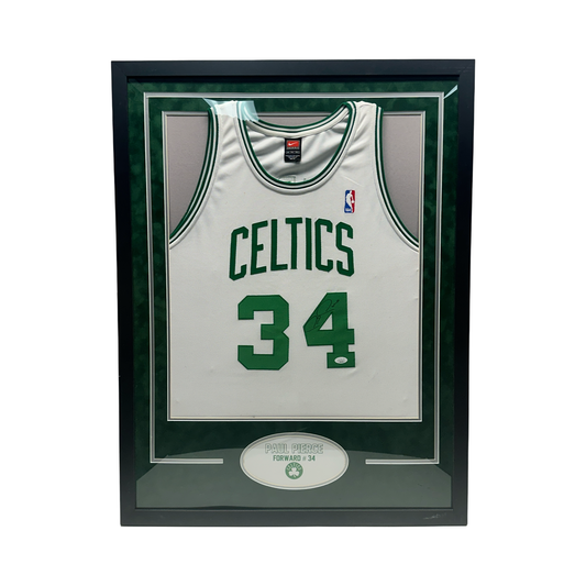 Paul Pierce Autographed Boston Celtics Nike Authentic White Jersey JSA - Framed