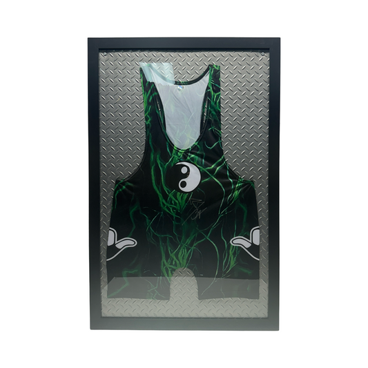 Rob Van Dam Autographed WWE ECW Black FRAMED Singlet "5 Star" Inscription Beckett