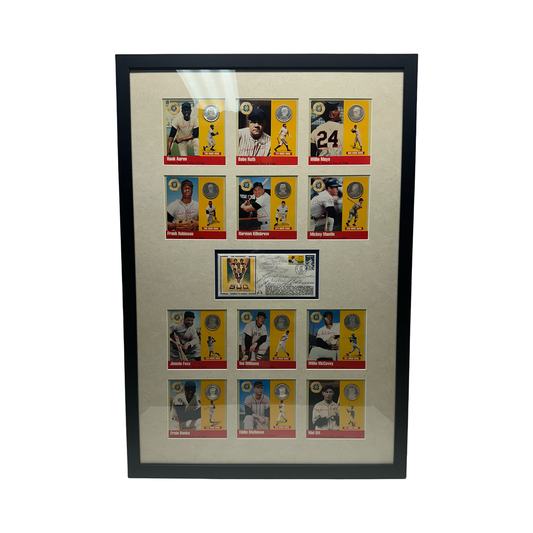 500 Home Run Club Autographed Cachet of Legends Baseball Coins JSA - Framed