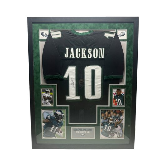 Desean Jackson Autographed Philadelphia Eagles Black Jersey JSA - Framed