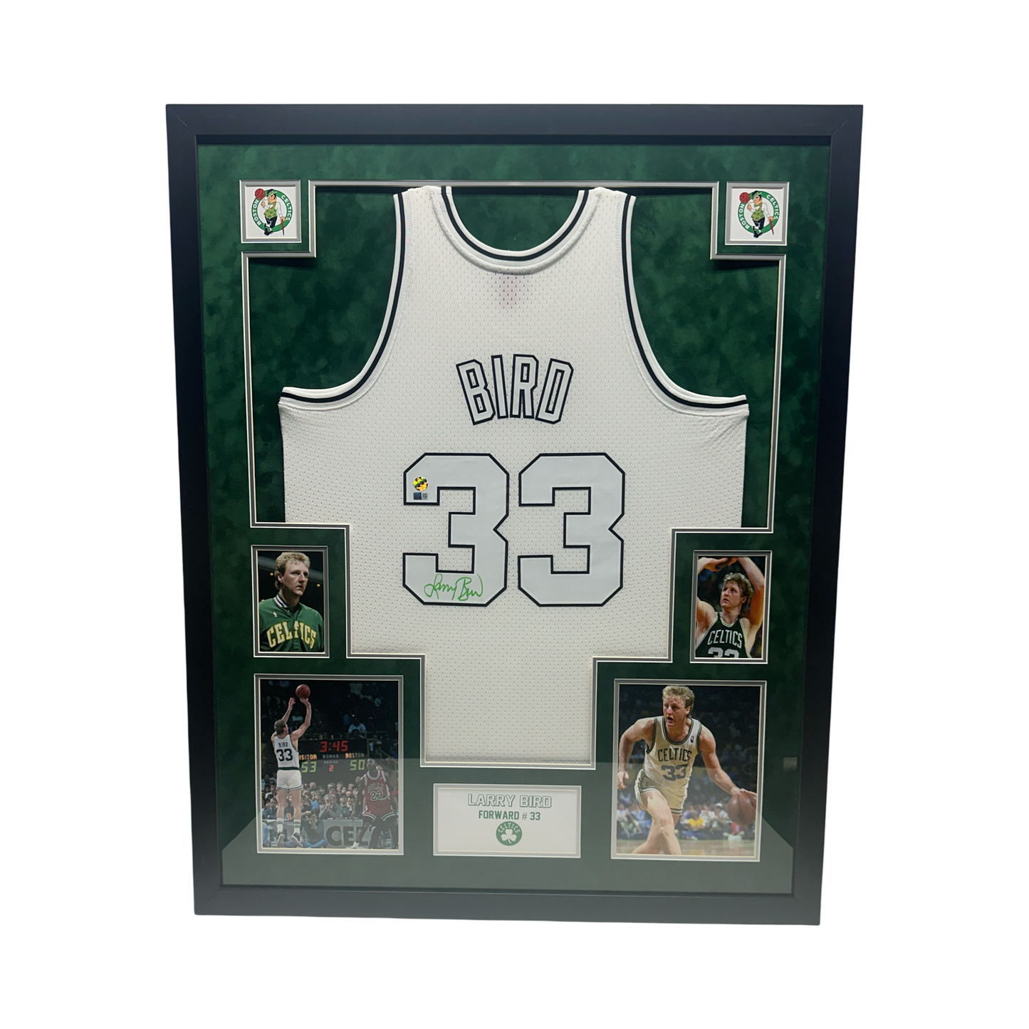 Larry Bird Autographed Boston Celtics White Mitchell & Ness Swingman Jersey Steiner CX & Larry Bird COA - Framed