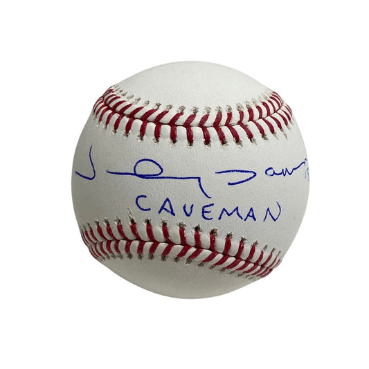 Johnny Damon Autographed OMLB “Caveman” Inscription Steiner CX