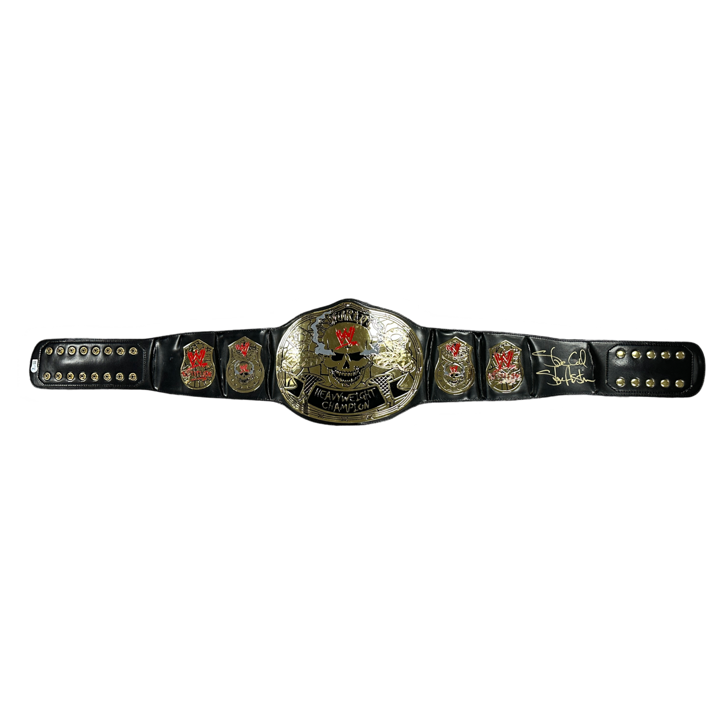 Stone Cold Steve Austin Autographed WWE Smoking Skull Heavyweight Champion Title Replica Belt Beckett