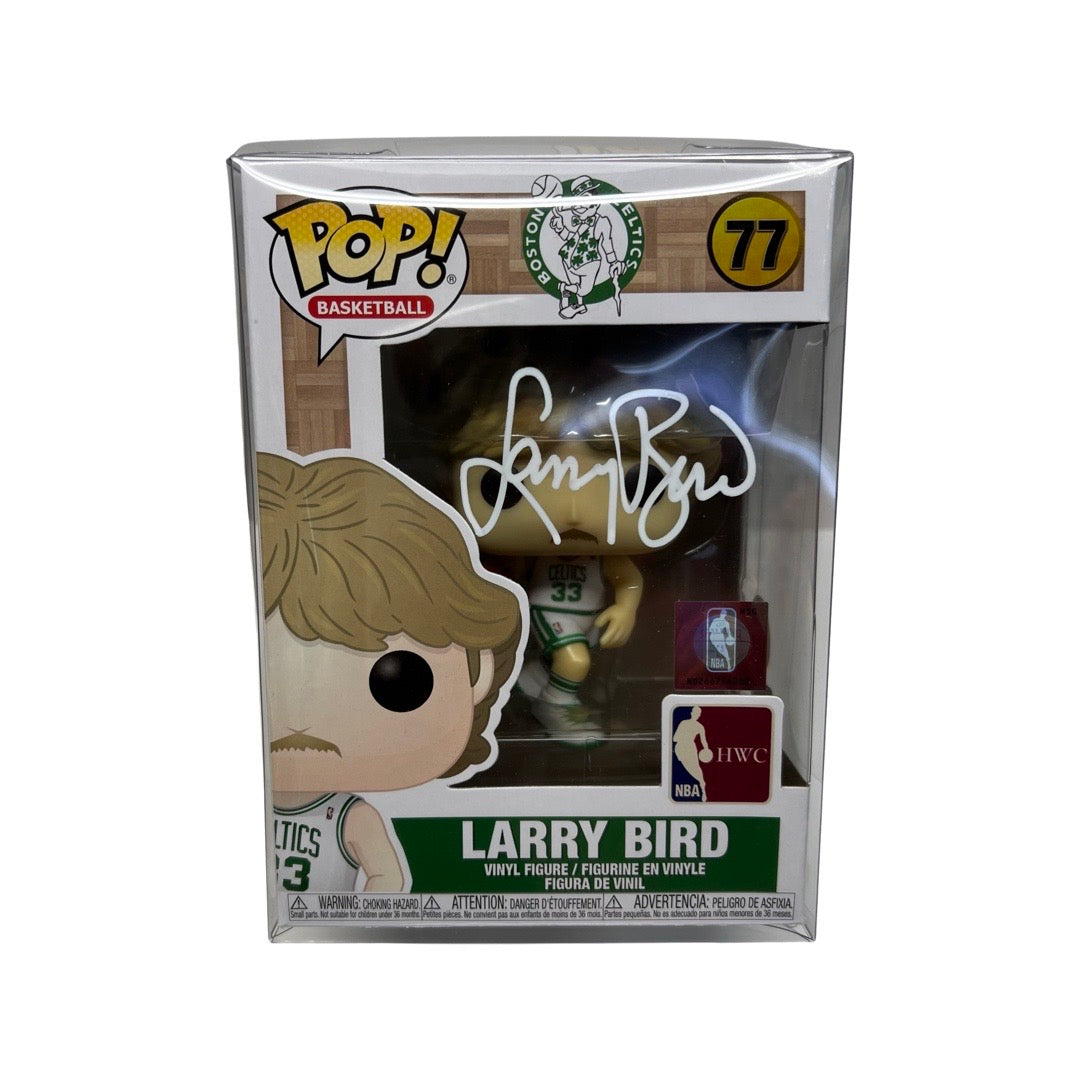 Larry Bird Autographged Boston Celtics Funko Pop White Ink Steiner CX/LB COA